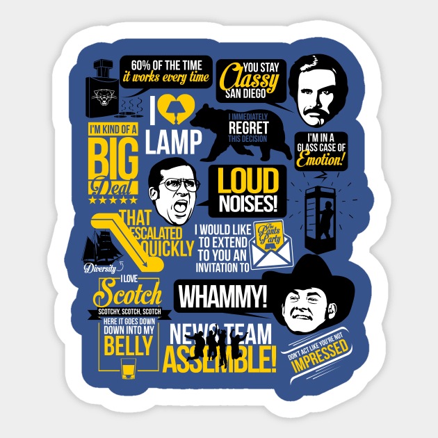 Anchorman Quotes | Blue Sticker by TomTrager